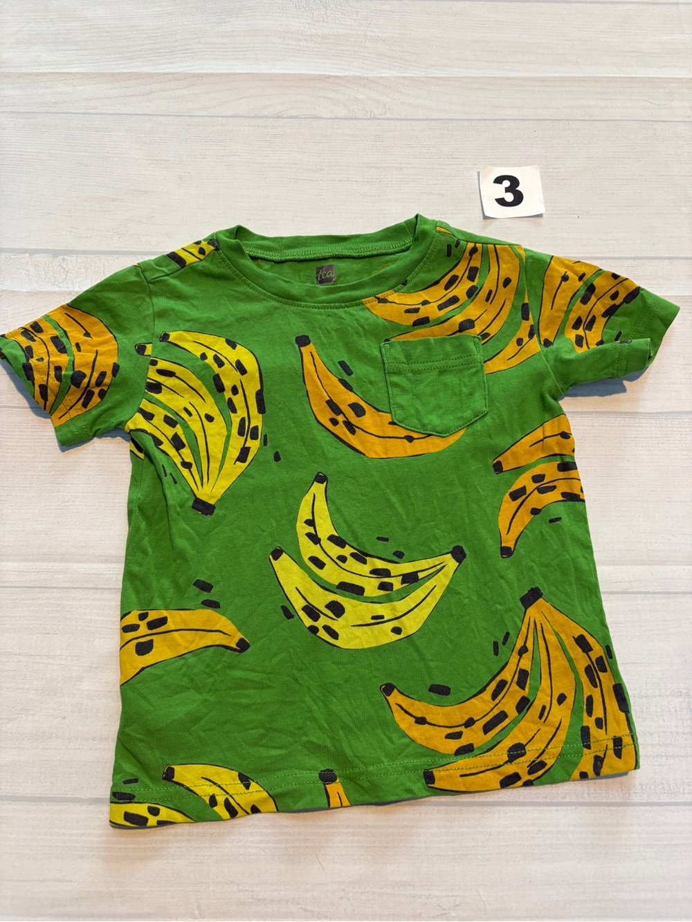 Tea Collection Green Banana Print Short Sleeve Tee